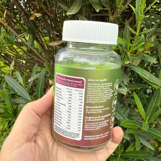 Frasco Curvy Gummies Te de Matcha tabla nutricional